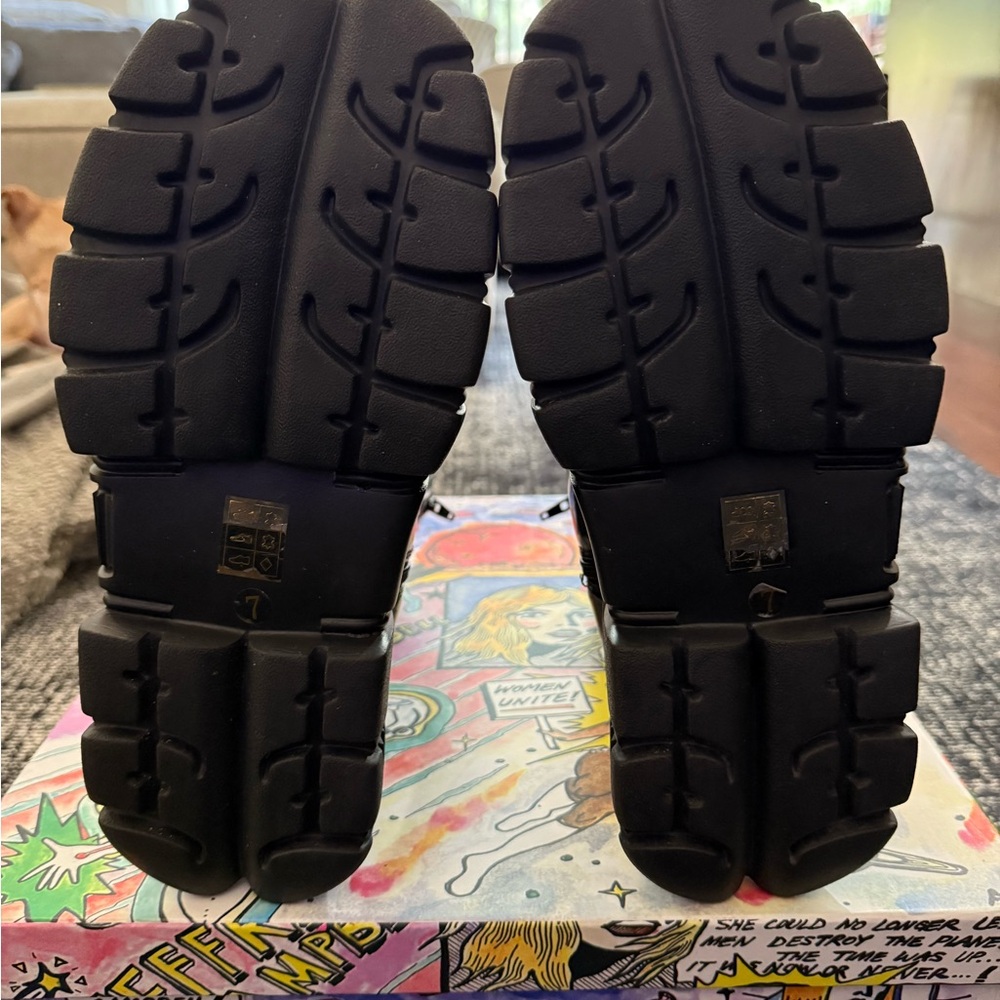 Jeffrey Campbell Stomped Platform Boots Black - Picture 9 of 13